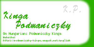 kinga podmaniczky business card